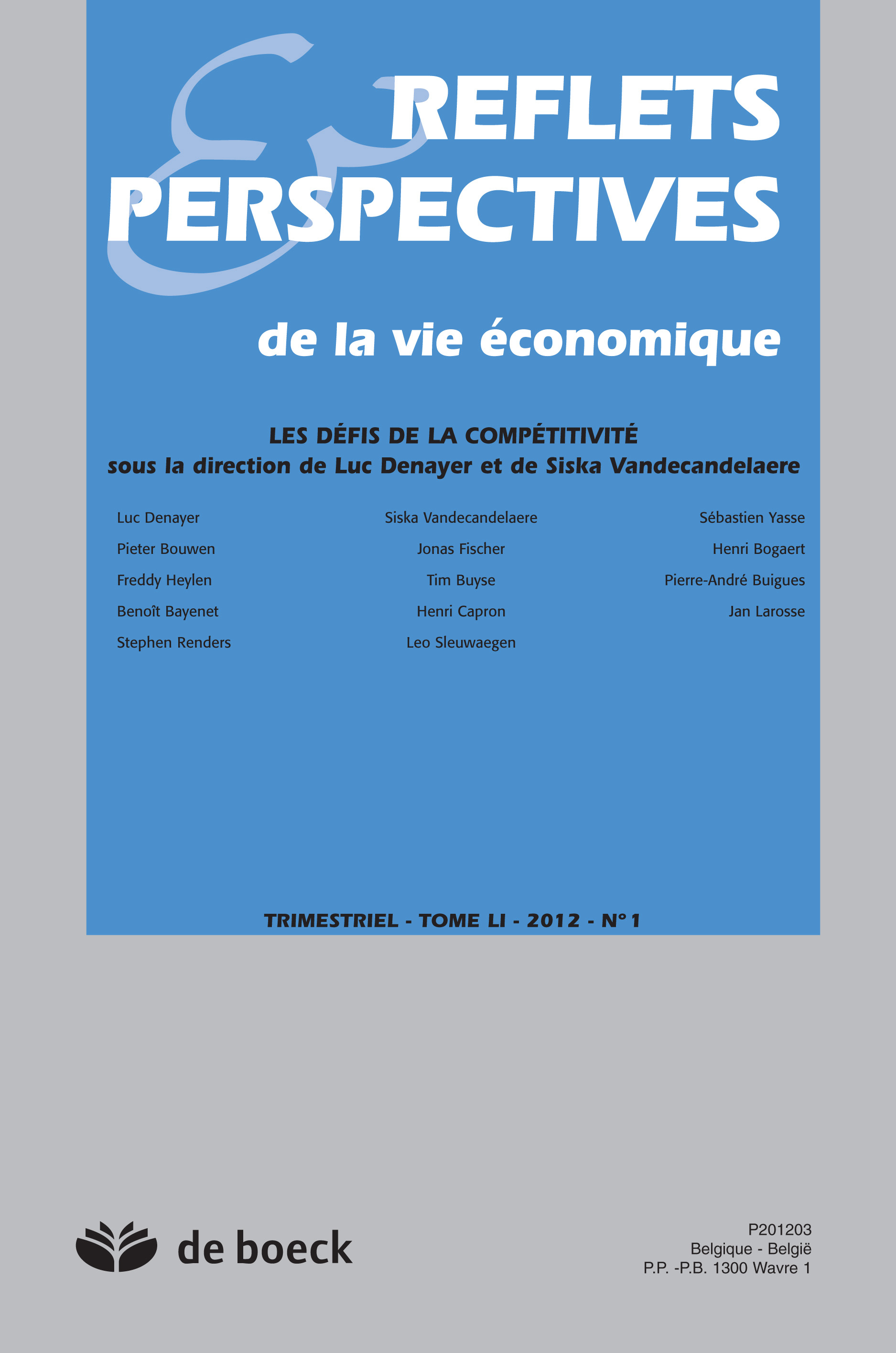 REFLETS ET PERSPECTIVES DES LA VIE ECONOMIQUE 2012/1