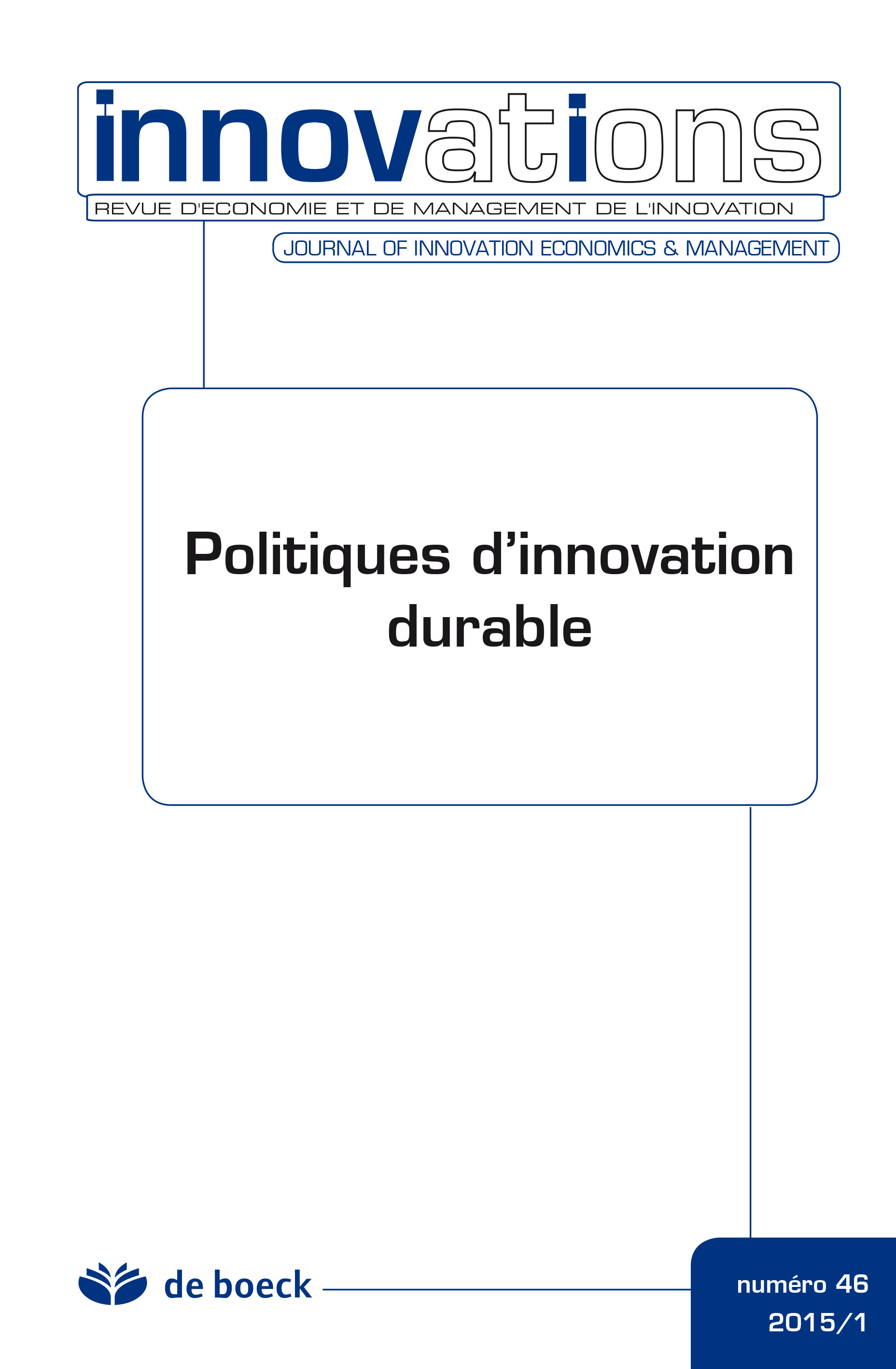 CAHIERS D'ECONOMIE DE L'INNOVATION 2015/1 N.46