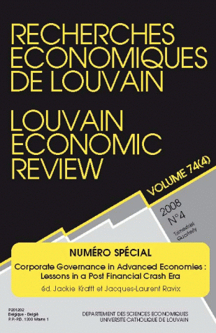 RECHERCHES ECONOMIQUES DE LOUVAIN 2008/4 VOLUME 74