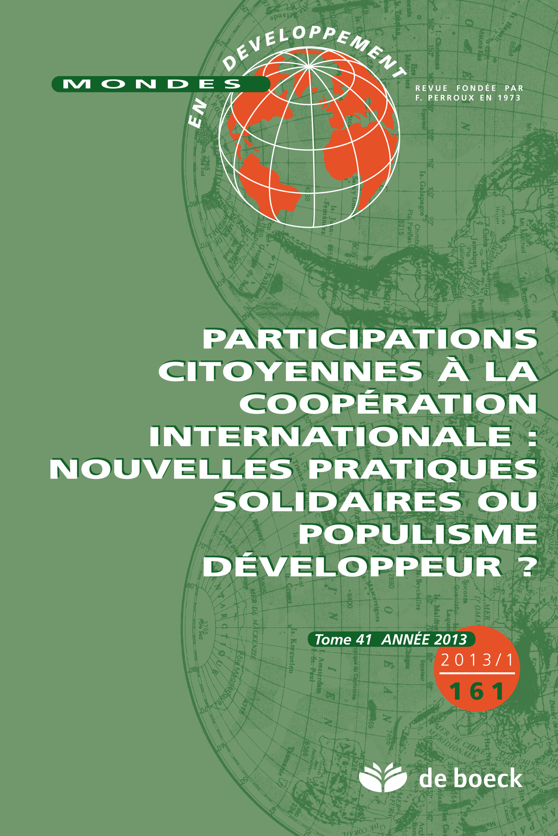 MONDES EN DEVELOPPEMENT 2013/1 N.161 PARTICIPATIONS CITOYENNES COOPE INTERNATI