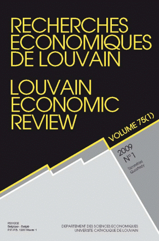 RECHERCHES ECONOMIQUES LOUVAIN 2009/1 VOLUME 75