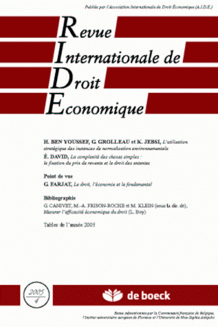 REVUE INTERNATIONALE DE DROIT ECONOMIQUE 2005/4