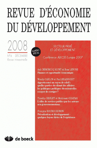 REVUE D'ECONOMIE DU DEVELOPPEMENT 08/4