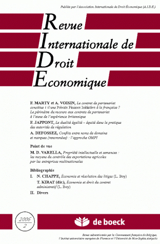 REVUE INTERNATIONALE DE DROIT ECONOMIQUE 2006/2