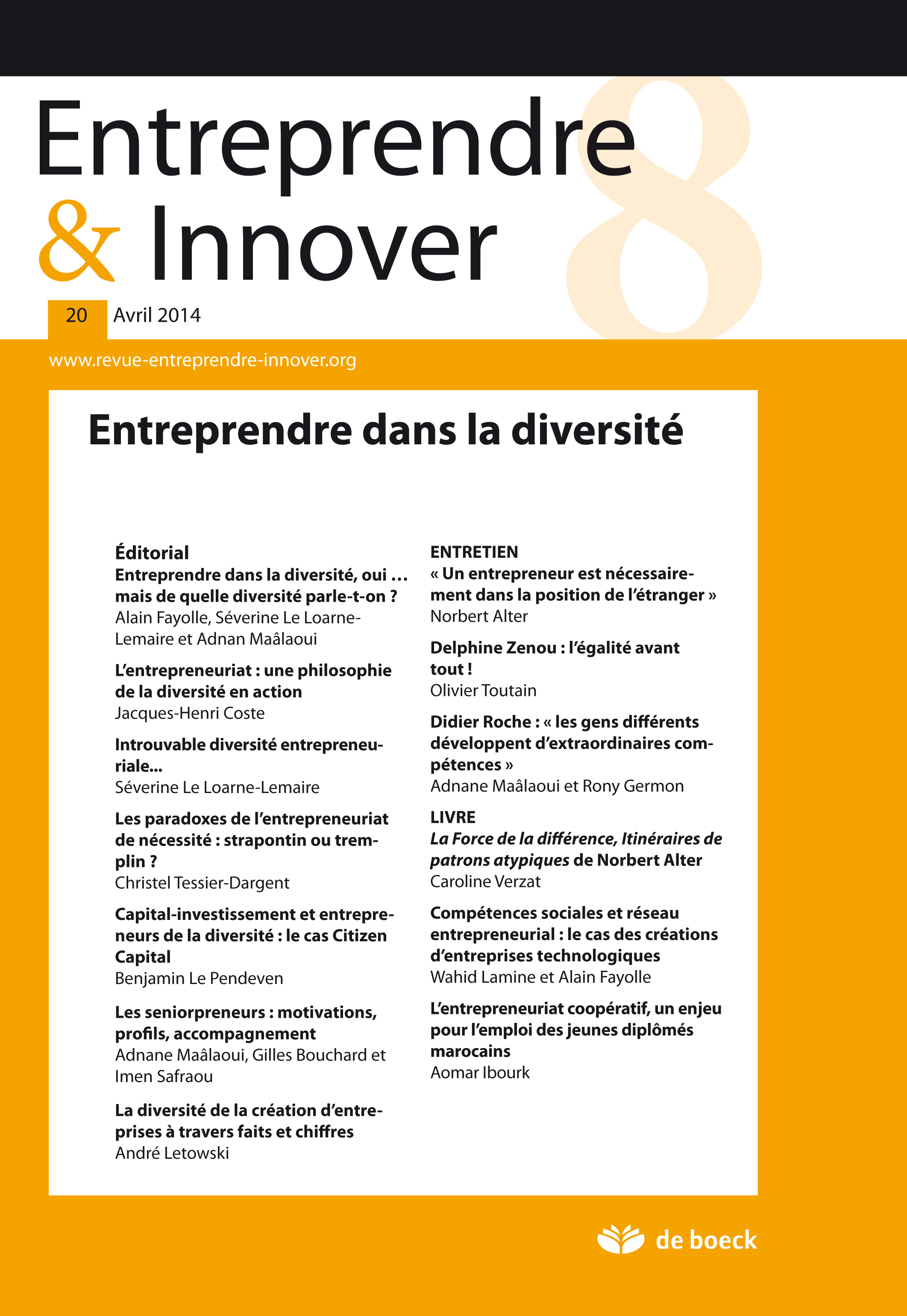ENTREPRENDRE ET INNOVER 2014/1 N.20