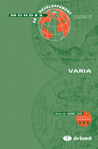 MONDES EN DEVELOPPEMENT 2006/3 N.135