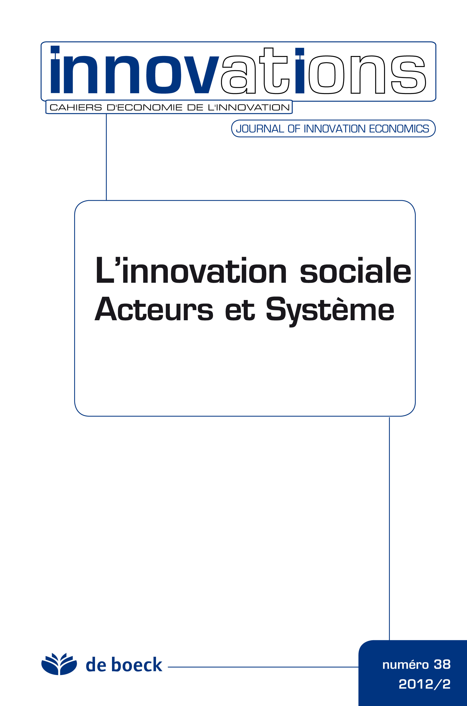 CAHIERS D'ECONOMIE DE L'INNOVATION 2012/2 N.38