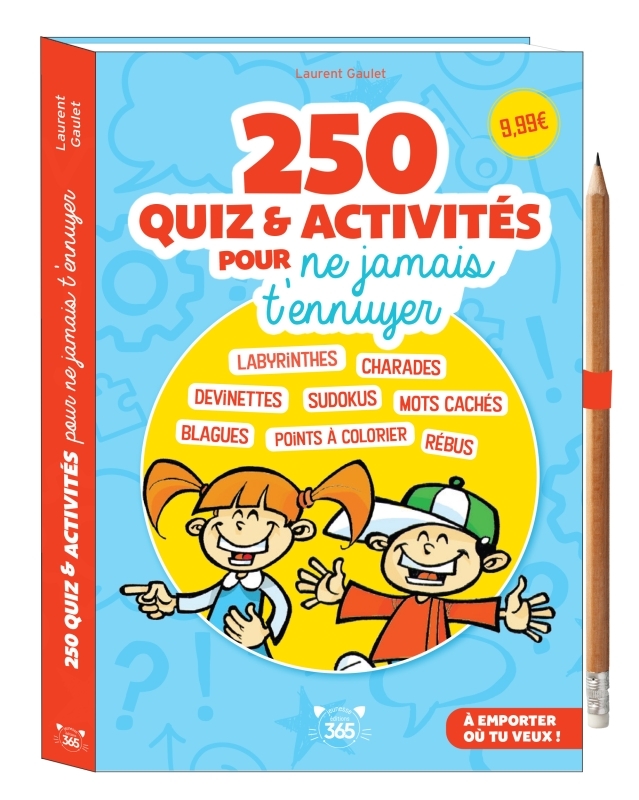 250 quiz & activités pour ne jamais t ennuyer ! - crayon offert