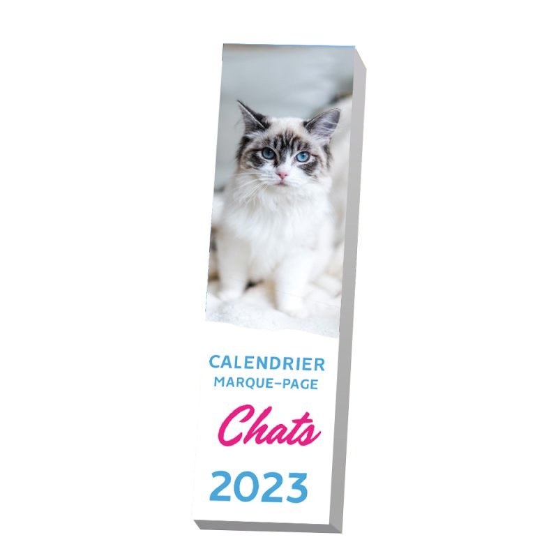 Calendrier marque-page Chats 2023 aimanté - 1 photo avec citation par semaine détachable