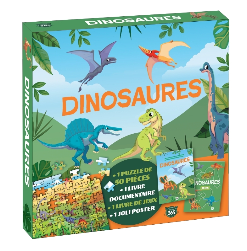 Coffret puzzle documentaire - Dinosaures