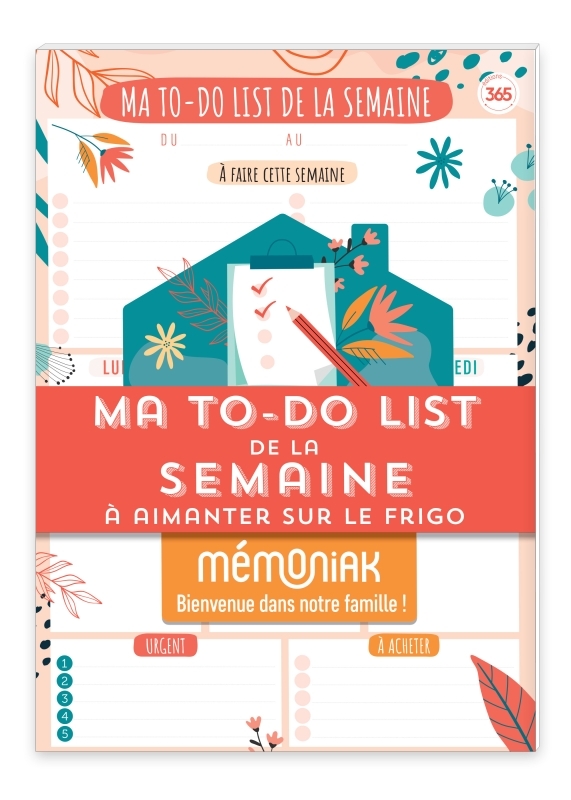 Bloc de 52 listes aimantés - Ma to-do list de la semaine Mémoniak