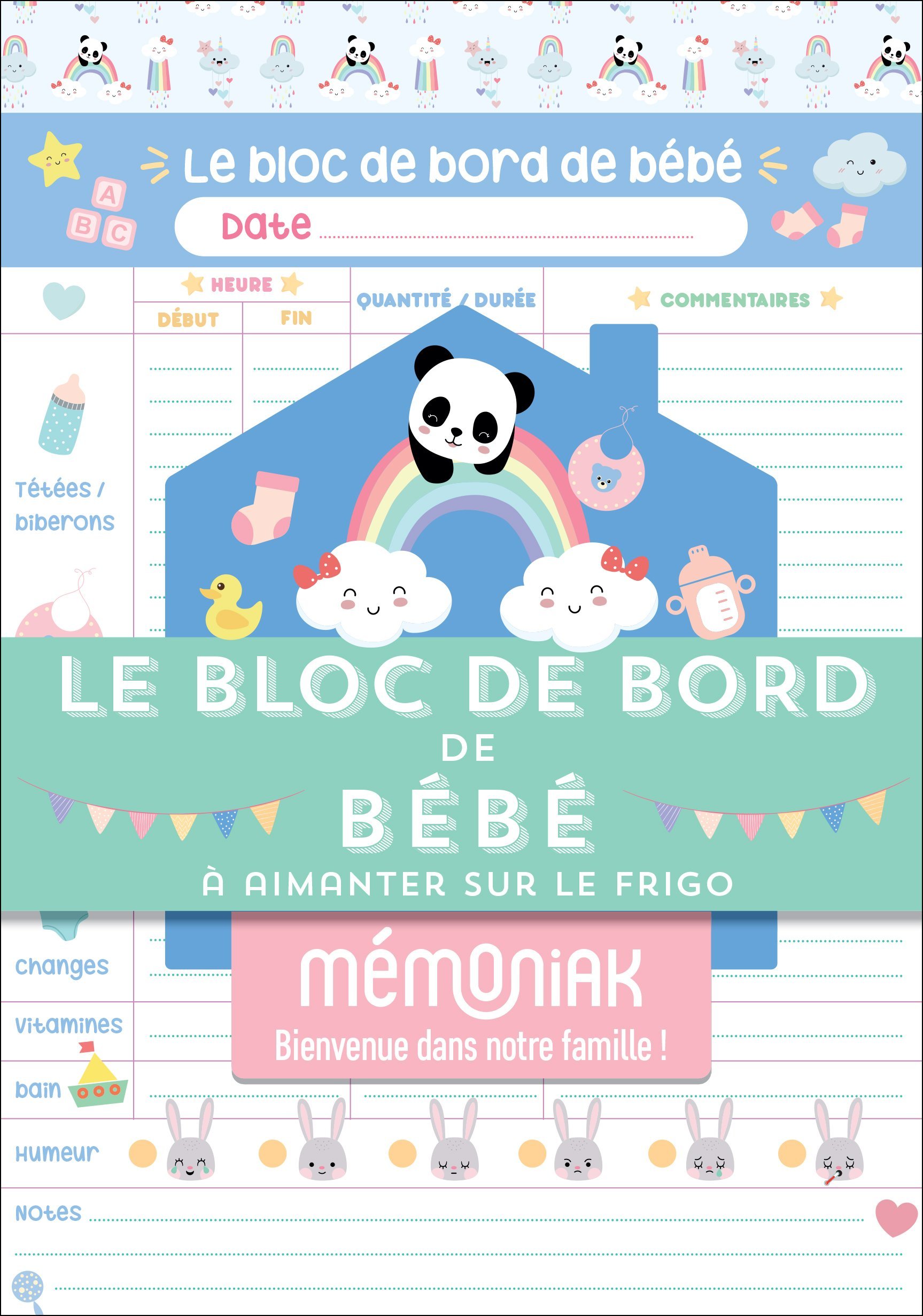 Le bloc de bord de bébé Mémoniak - bloc aimanté de 52 listes à compléter