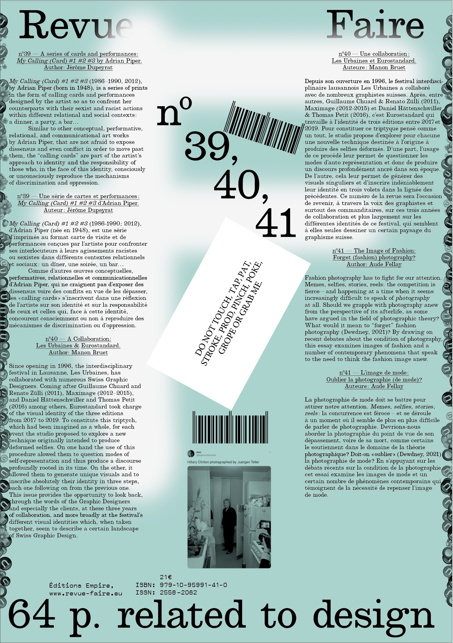 Faire – Regarder le graphisme – Volume 11 (n° 39, 40, 41)