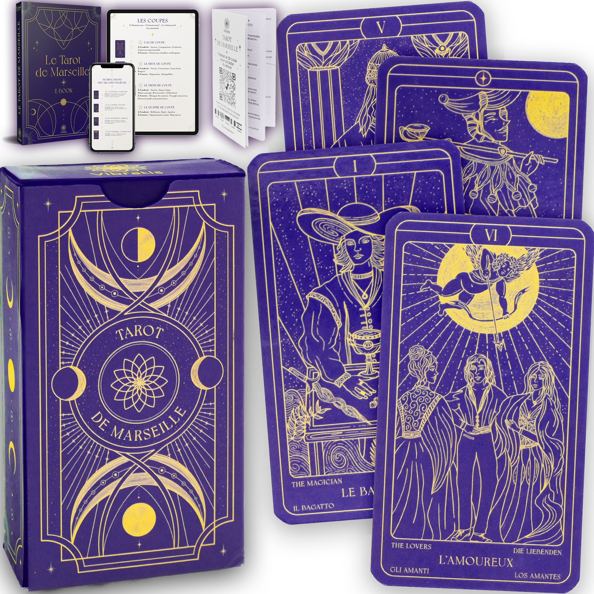 Tarot De Marseille - Tarot Divinatoire Avec Livret & E-Book Explicatif