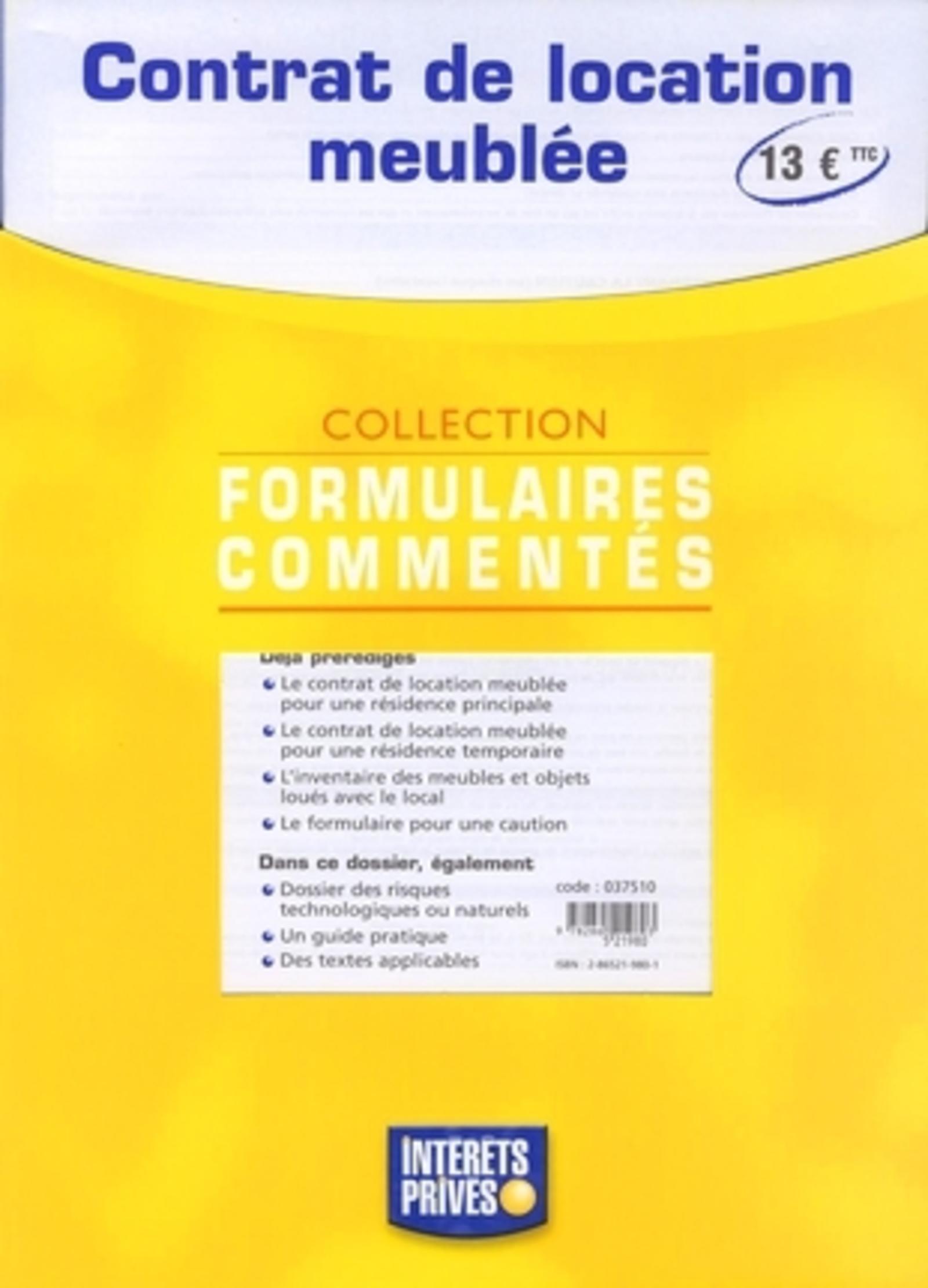 CONTRAT DE LOCATION MEUBLEE