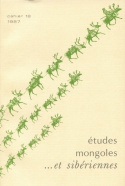 ETUDES MONGOLES ET SIBERIENNES N 18 1987
