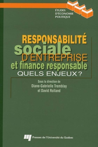 RESPONSABILITE SOCIALE D'ENTREPRISE ET FINANCE RESPONSABLE.