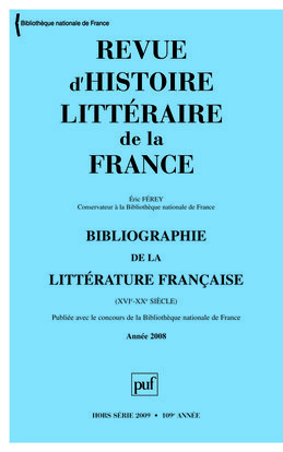 RHLF 2009, Bibliographie 2008
