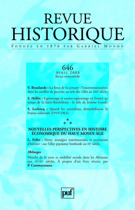 Revue historique 2008, n° 646