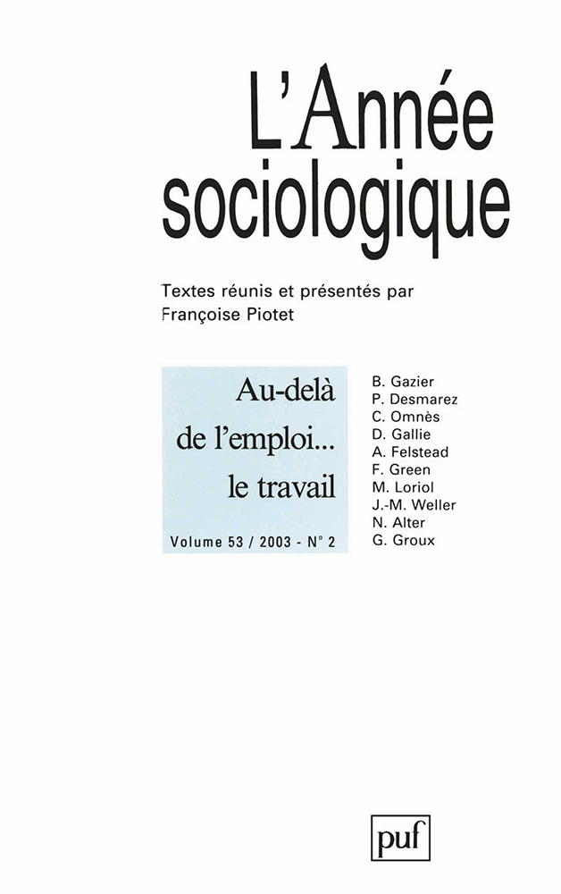 année sociologique 2003, vol. 53 (2)