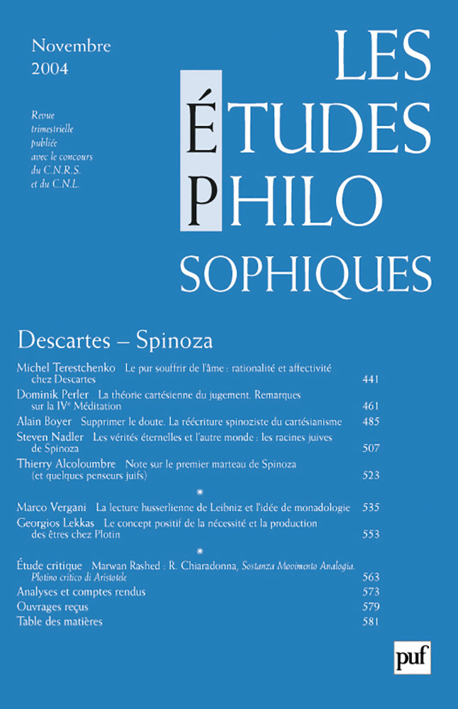 études philosophiques 2004, n° 4