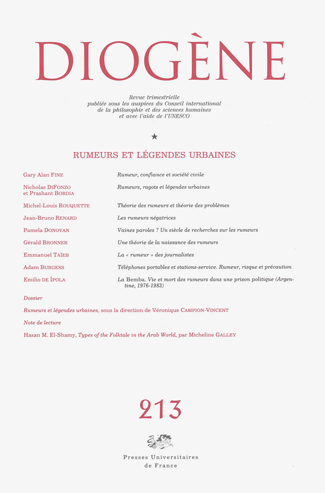 Diogène 2006, n° 213