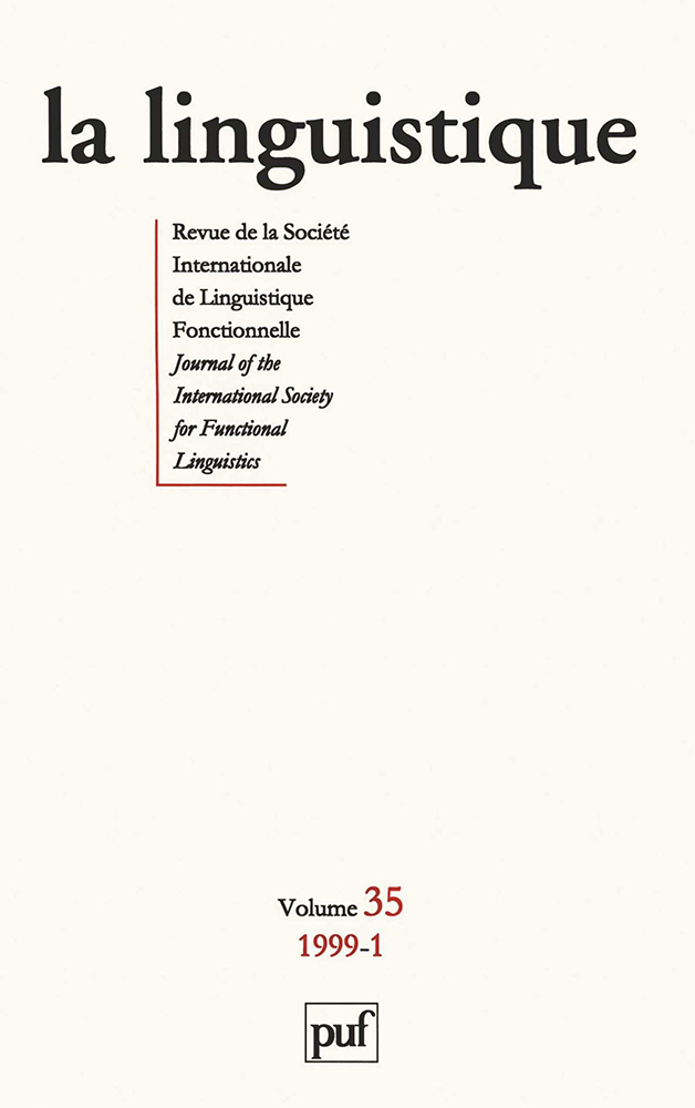 linguistique 1999, vol. 35 (1)
