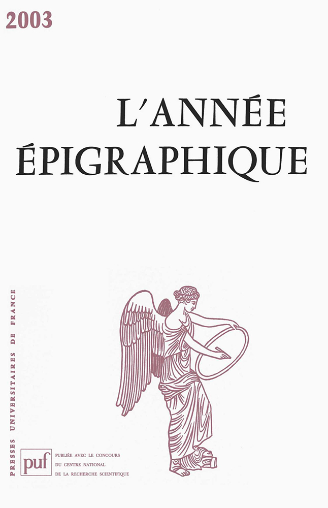 L'Année épigraphique, vol. 2003
