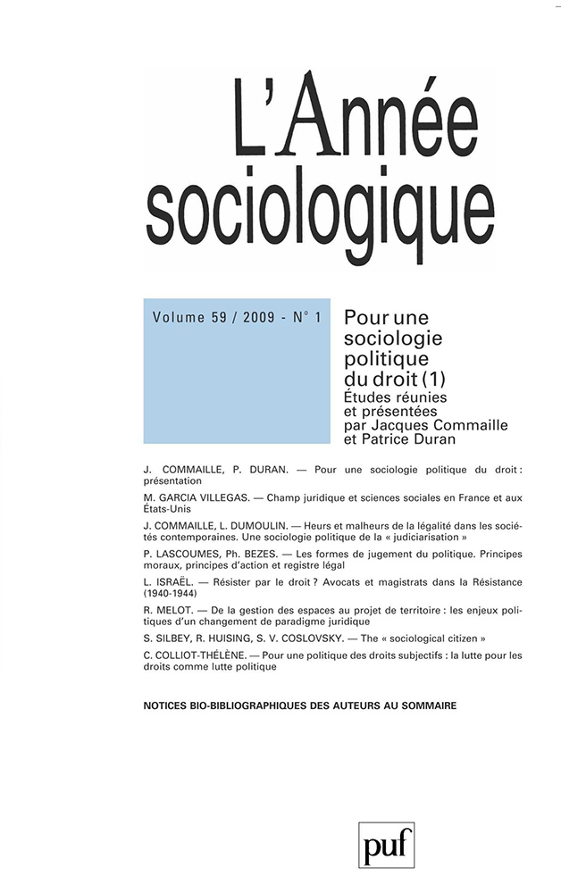 année sociologique 2009, vol. 59 (1)