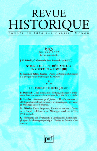 Revue historique 2007, n° 643