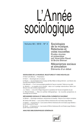 année sociologique 2010, vol. 60 (2)