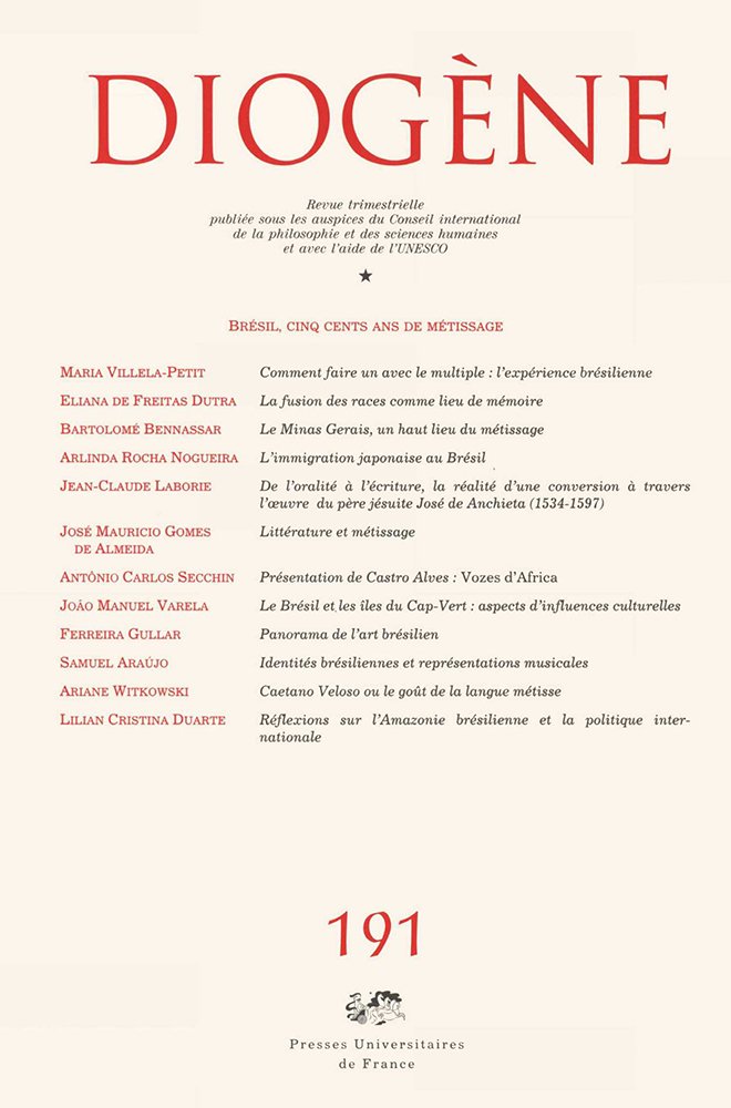 Diogène 2000, n° 191