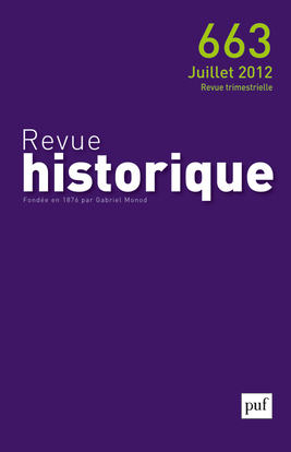 Revue historique 2012, n° 663
