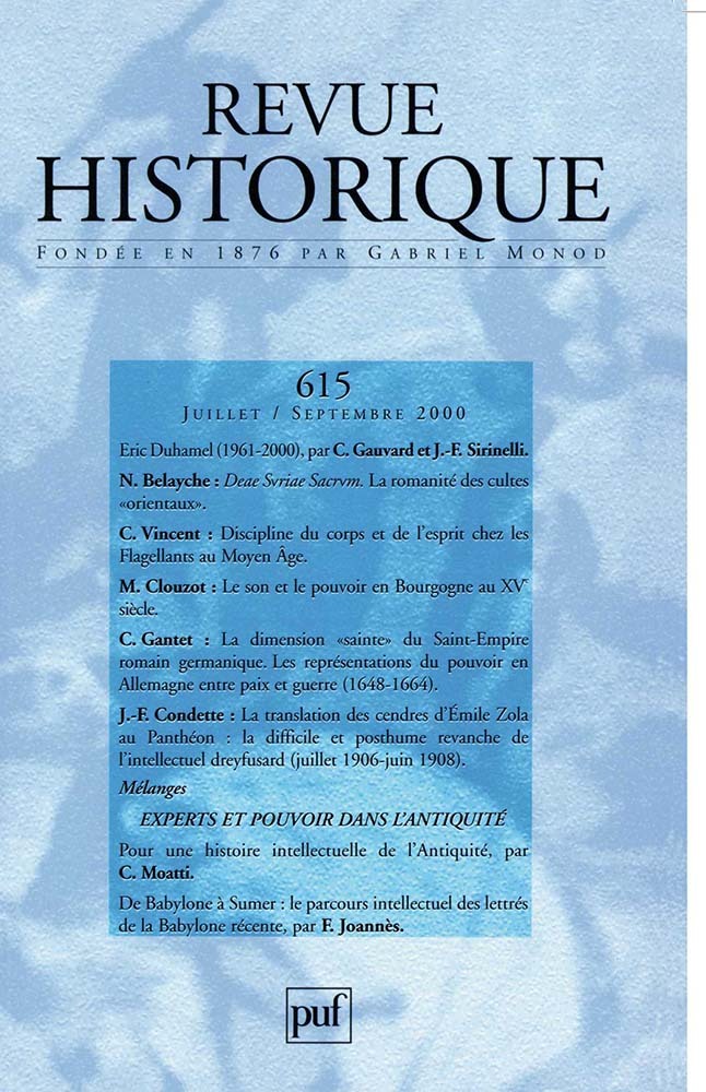 Revue historique 2000, n° 615