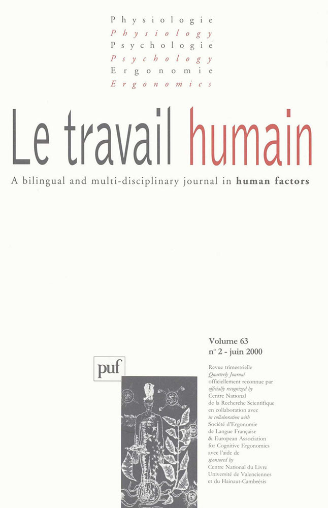 travail humain 2000, vol. 63 (2)