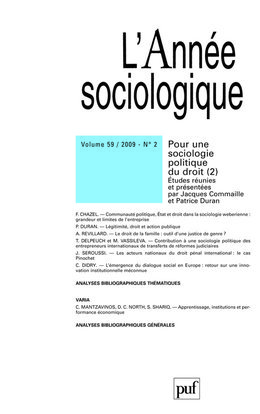 année sociologique 2009, vol. 59 (2)