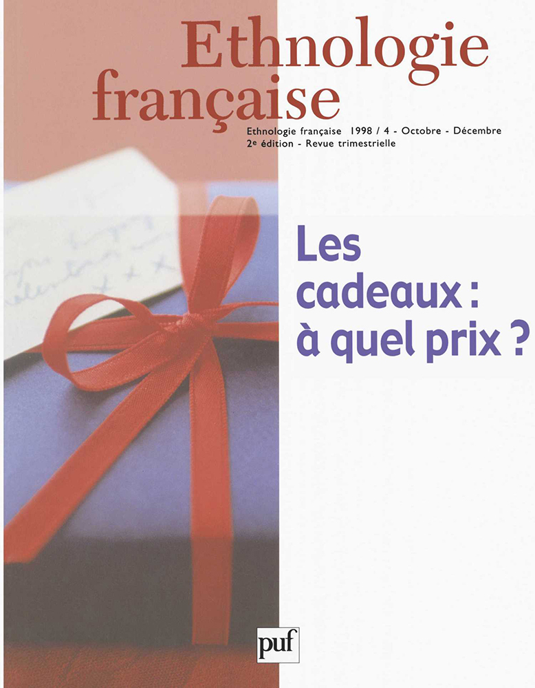 Ethnologie française 1998, n° 4