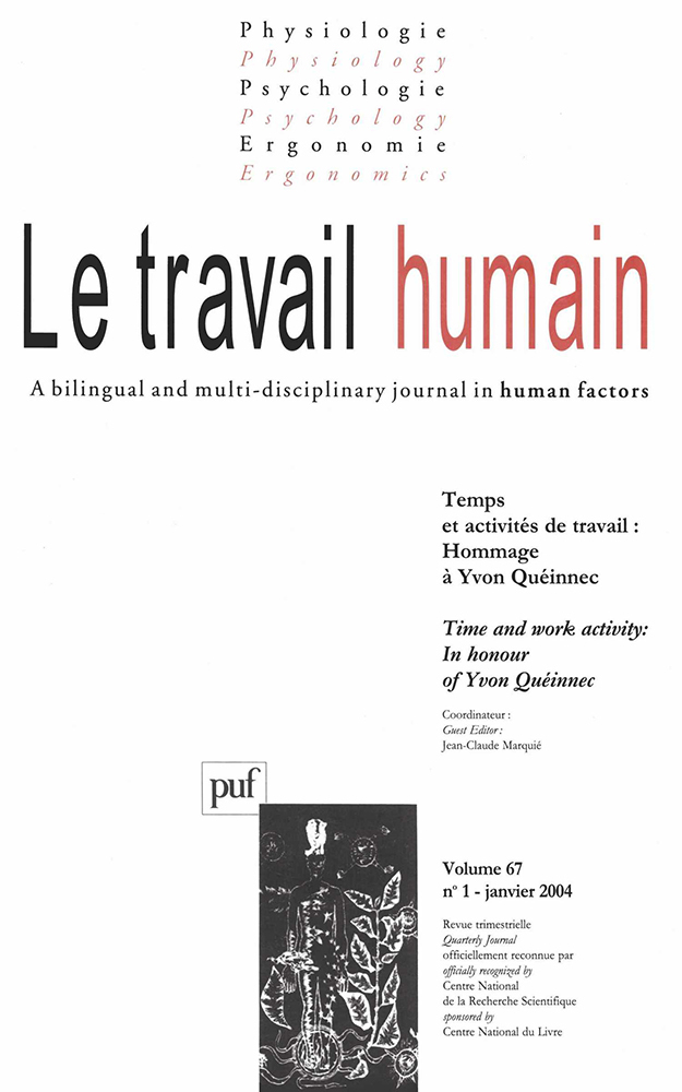 travail humain 2004, vol. 67 (1)