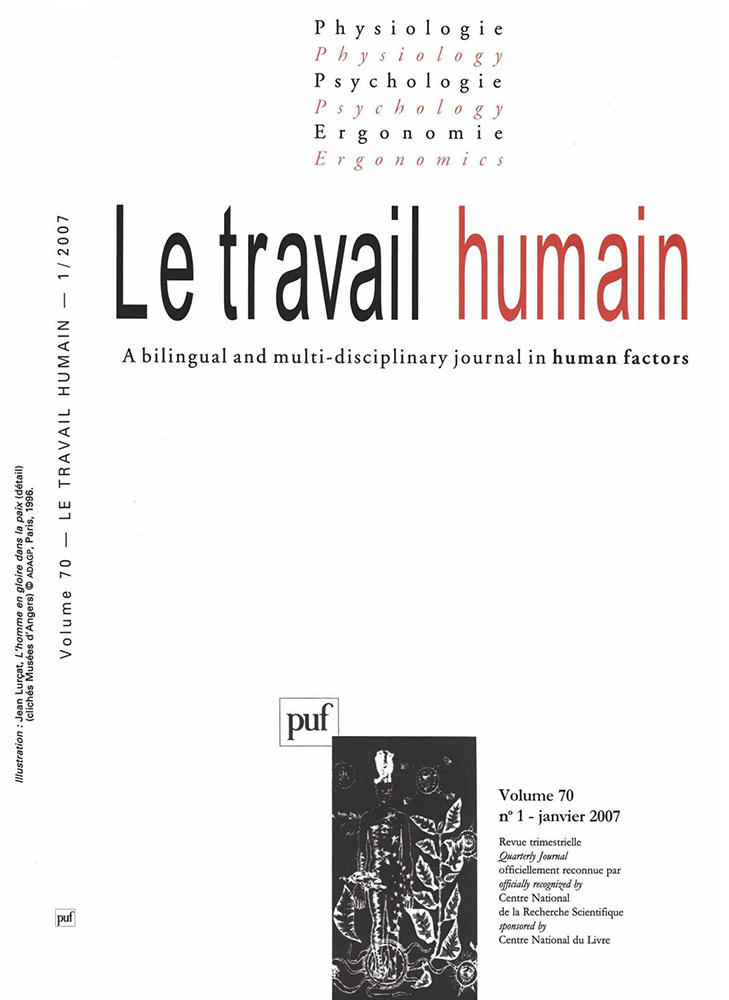 Le  travail humain 2007 - vol. 70 - n° 1