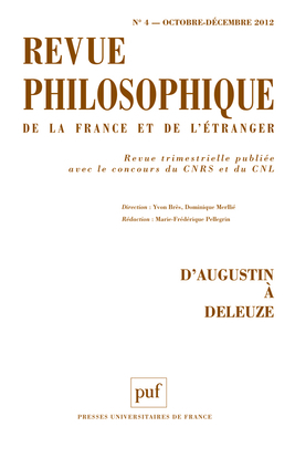 Revue philosophique 2012, t. 137 (4)
