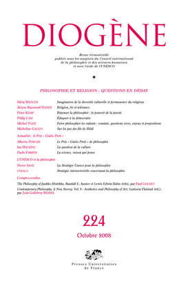 Diogène 2008, n° 224