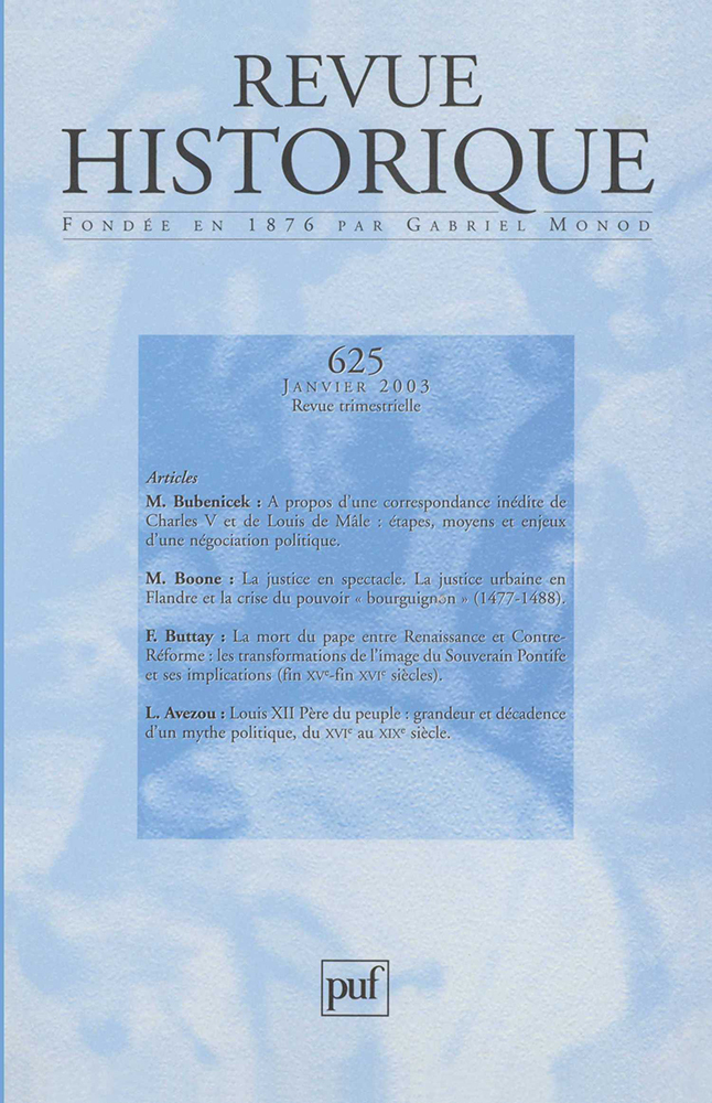 Revue historique 2003, n° 625