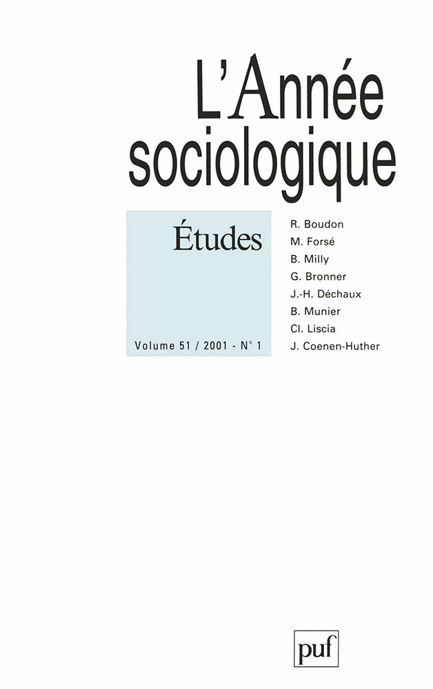 année sociologique 2001, vol. 51 (1)