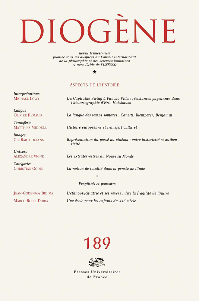 Diogène 2000, n° 189