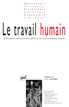 travail humain 2010, vol. 73 (2)