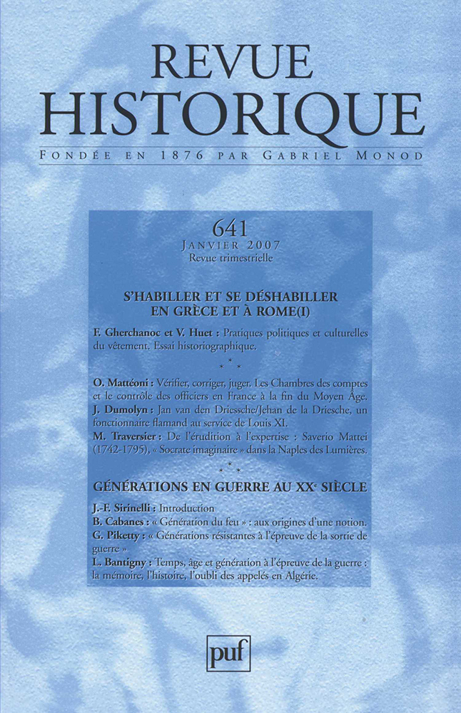 Revue historique 2007, n° 641