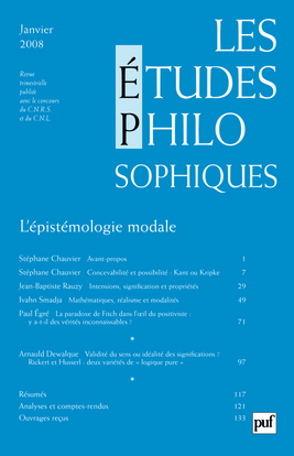 études philosophiques 2008, n° 1