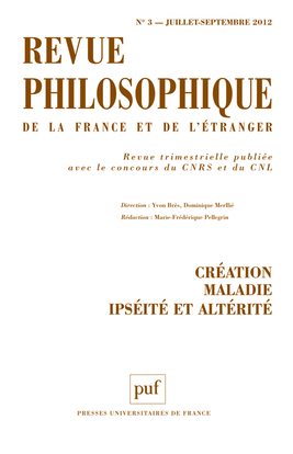 Revue philosophique 2012, t. 137 (3)