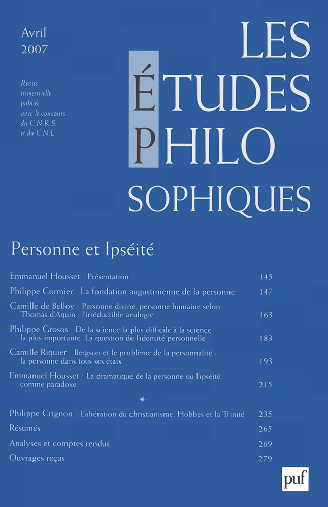 études philosophiques 2007, n° 2
