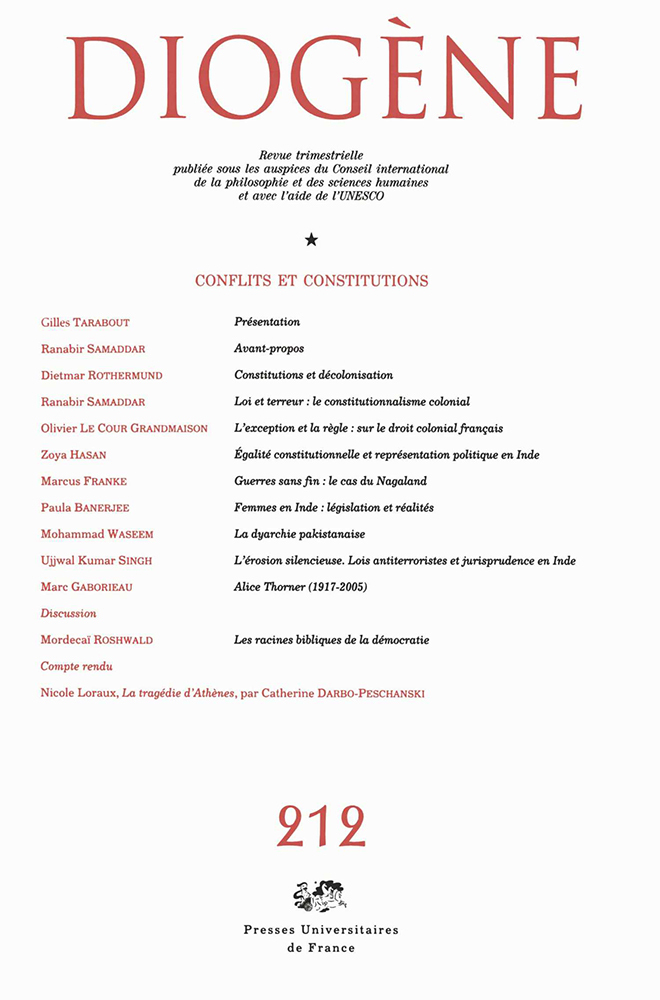 Diogène 2005, n° 212